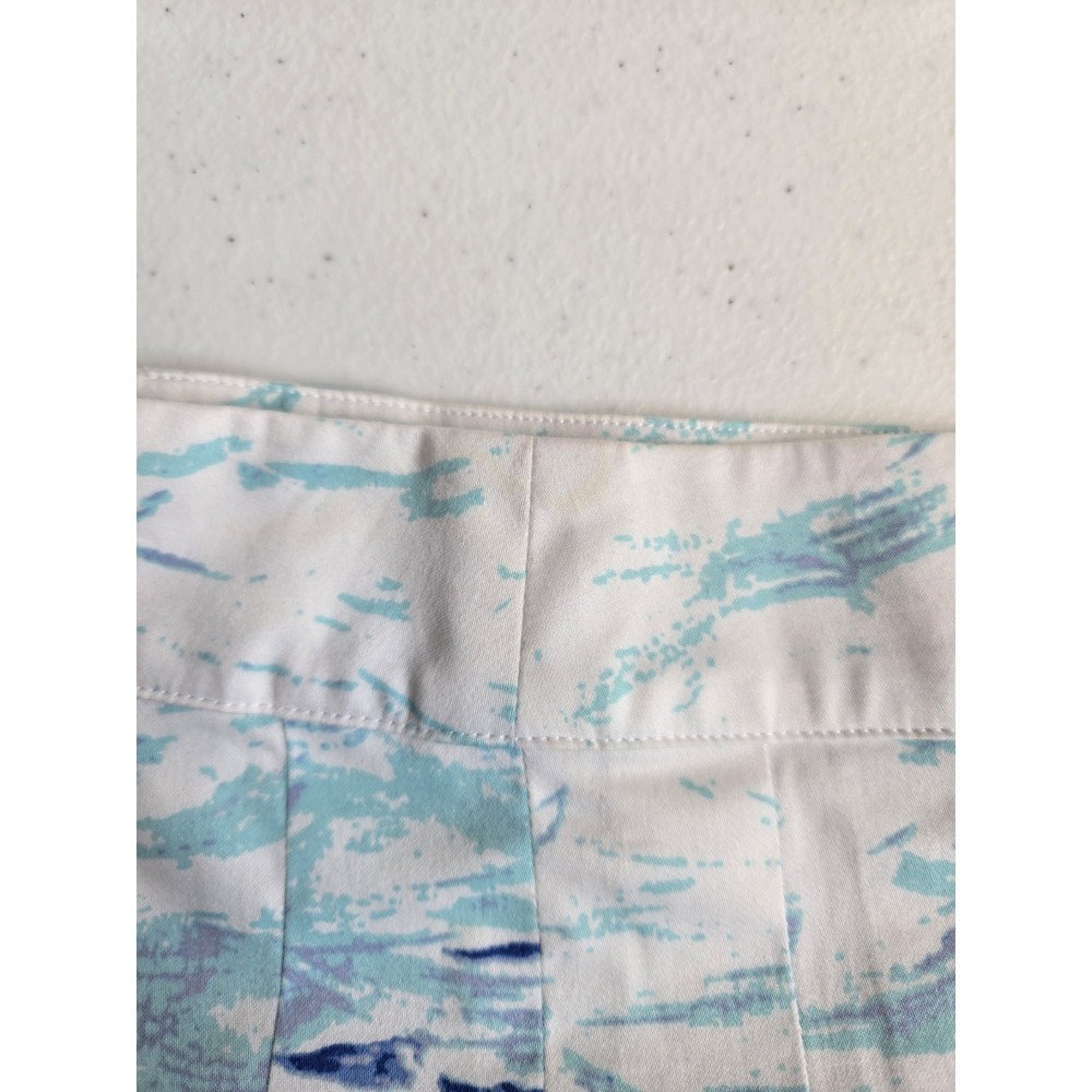 Talbots Women's 6 Blue Green Watercolor Venice Boats City A-Line Pleated Skirt - Picture 12 of 12